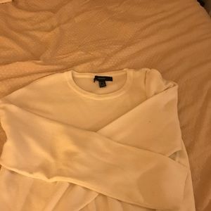 White cropped sweater - drop shoulder